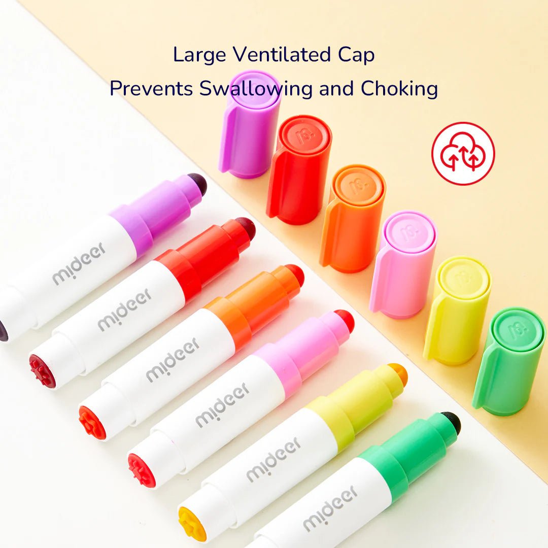 Mideer Dual Tip Washable Markers - 6Pcs - Image 4