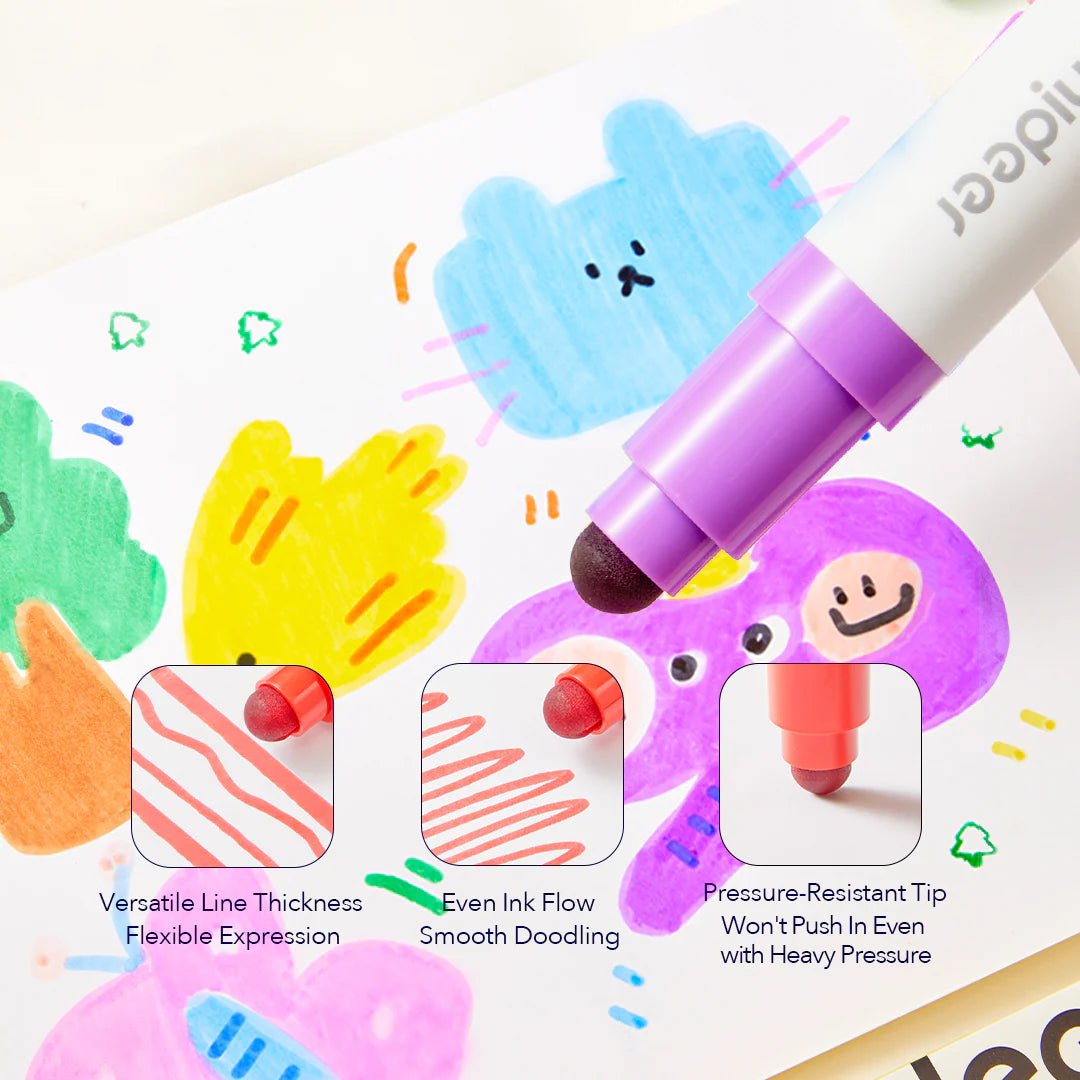 Mideer Dual Tip Washable Markers - 6Pcs - Image 3