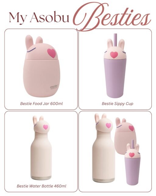 Meet your little one’s new Besties. 💛

From warm lunches to refreshing sips, the Asobu Besties Collection is here to make every school day, playdate, and adventure a little more fun.

✨ Bestie Food Jar 600ml
✨ Bestie Water Bottle 460ml
✨ Bestie Sippy Cup

Which Bestie is coming home with your little one?