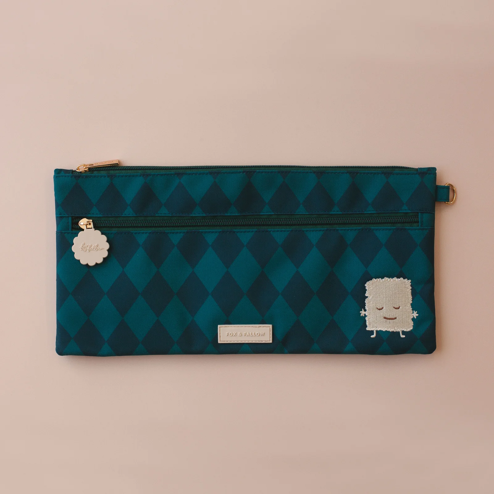 Fox & Fallow Large Pencil Case (Forest Diamonds)