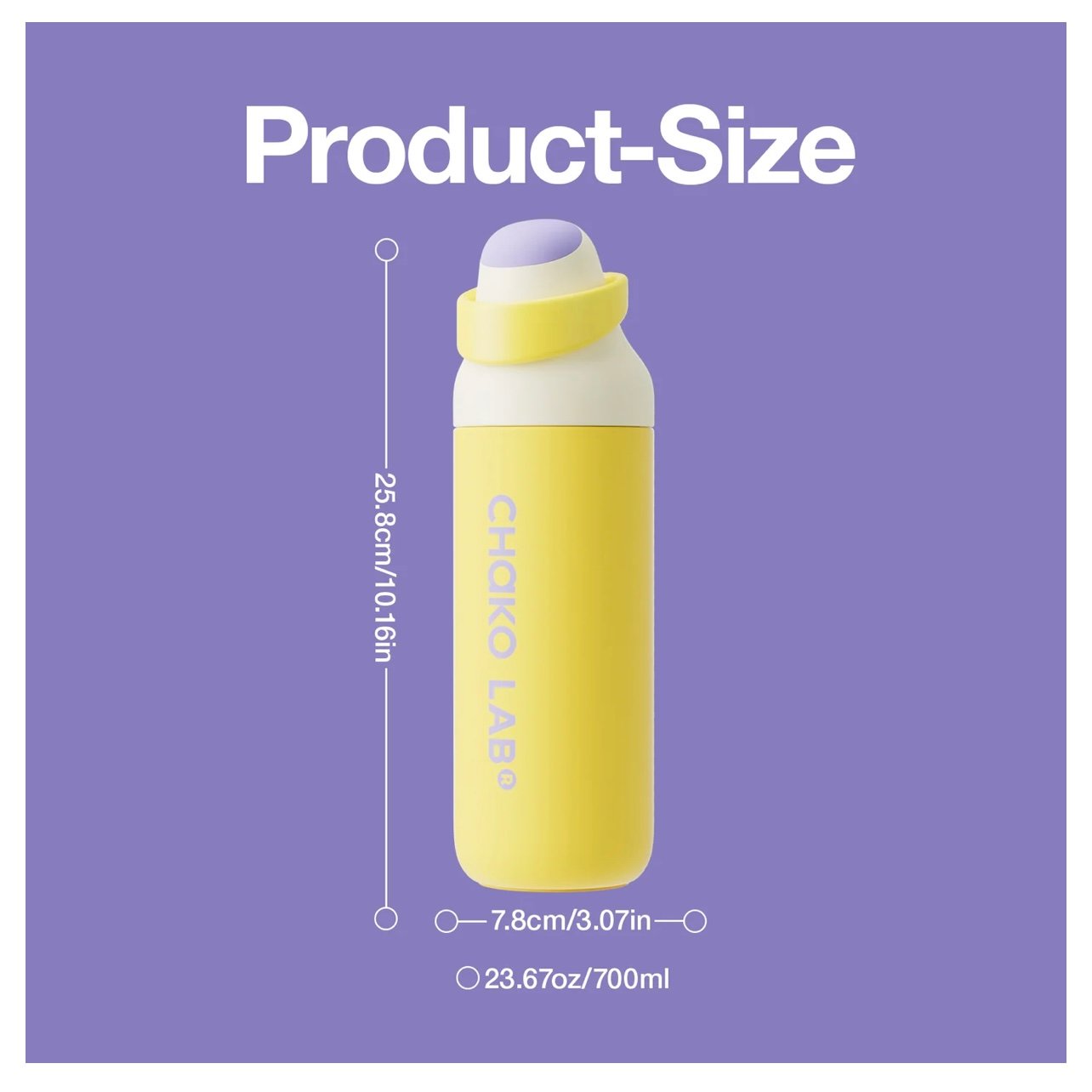 Chako Lab Kada Insulated Water Bottle 700ml (Yellow) - Image 8