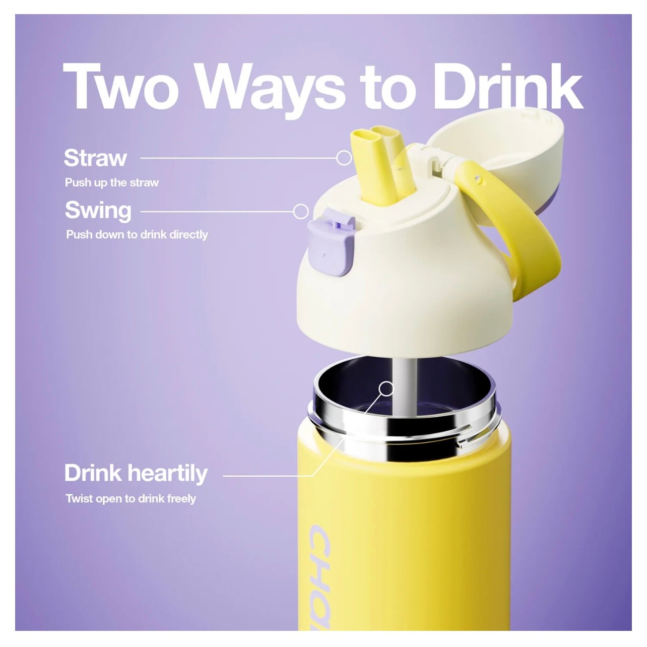 Chako Lab Kada Insulated Water Bottle 700ml (Yellow) - Image 3