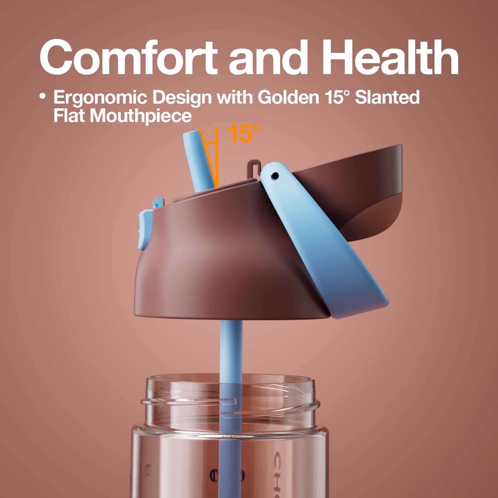 Chako Lab Kada Tritan Water Bottle 550ml (Brown) - Image 4