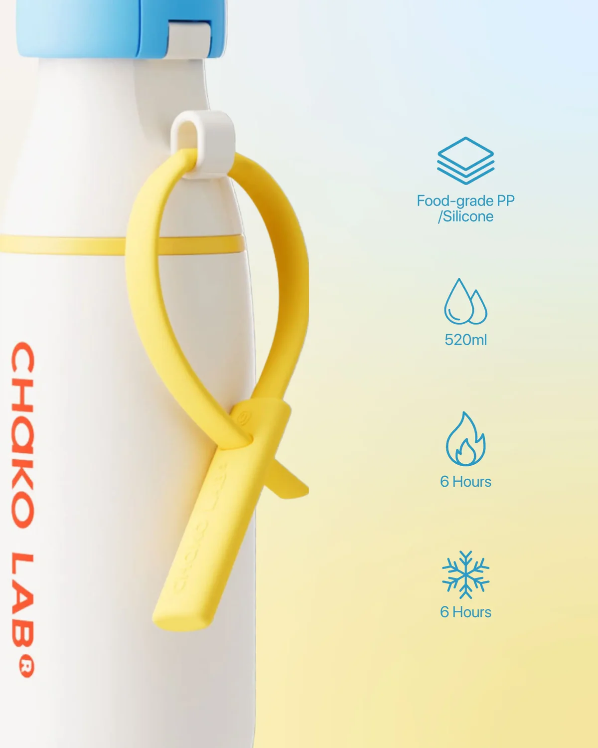 Chako Lab Milk Pod Stainless Steel Water Bottle 520ml (Orange) - Image 5