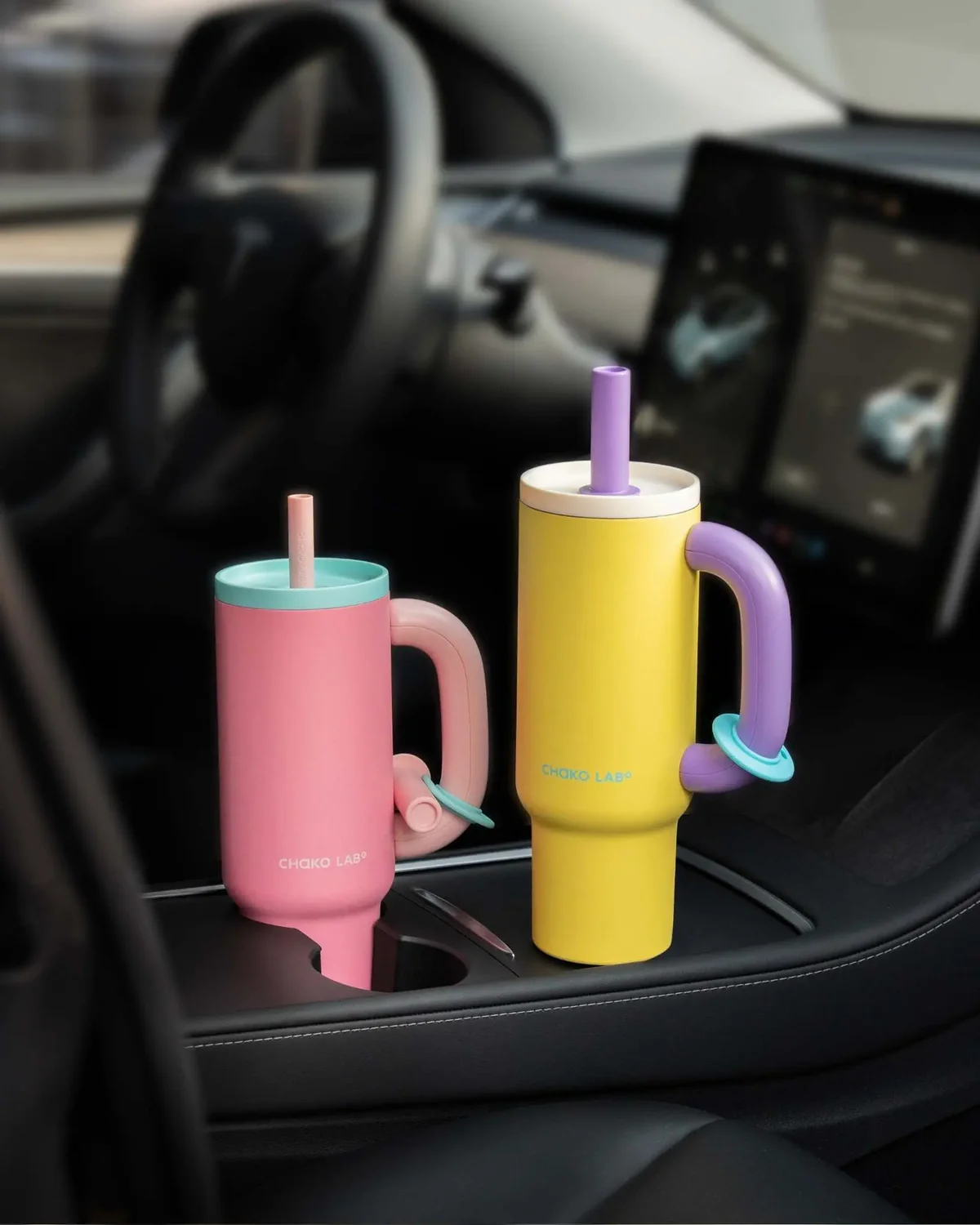 Chako Lab Ceramic Insulated Tumbler (Yellow/Purple) - Image 3