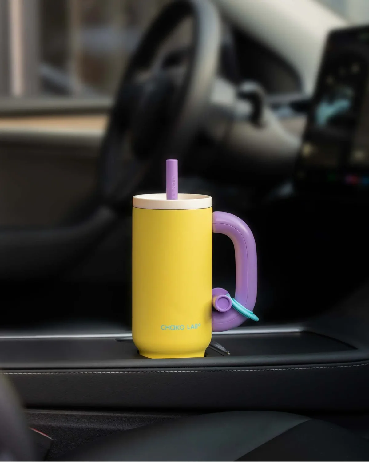 Chako Lab Ceramic Insulated Tumbler (Yellow/Purple) - Image 2